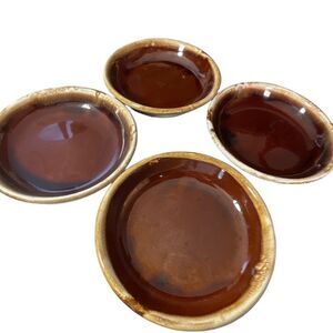 Vintage McCoy Pottery brown drip glaze bowls.